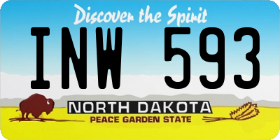 ND license plate INW593