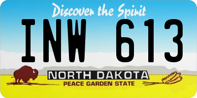 ND license plate INW613