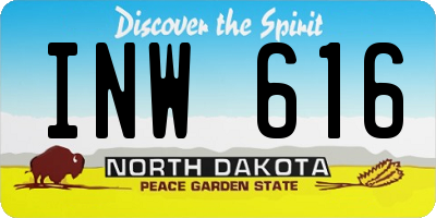 ND license plate INW616