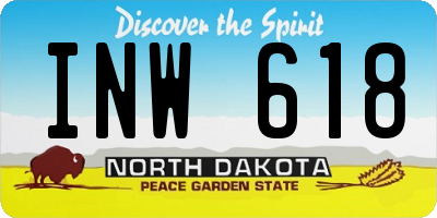 ND license plate INW618