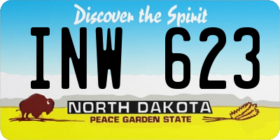 ND license plate INW623