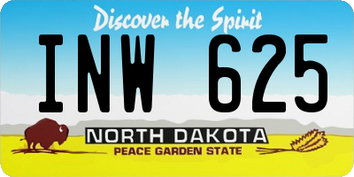 ND license plate INW625