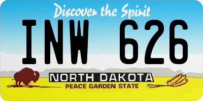 ND license plate INW626