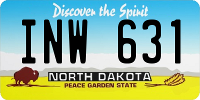 ND license plate INW631