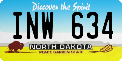 ND license plate INW634
