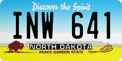 ND license plate INW641