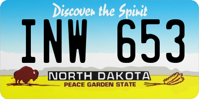 ND license plate INW653