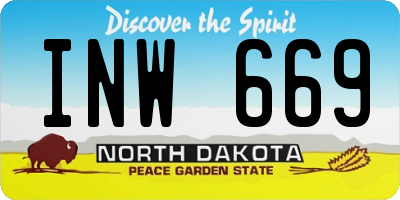 ND license plate INW669