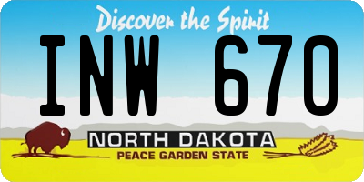 ND license plate INW670