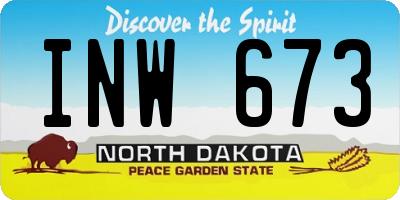 ND license plate INW673