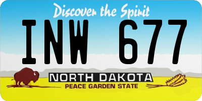 ND license plate INW677