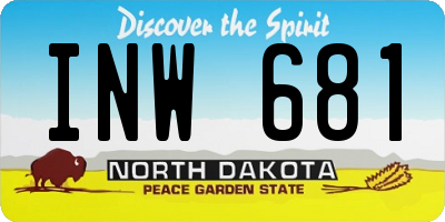 ND license plate INW681