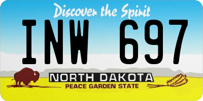 ND license plate INW697