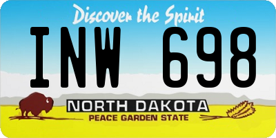 ND license plate INW698