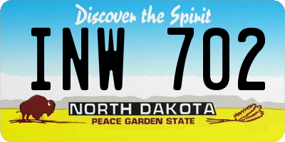 ND license plate INW702