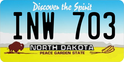 ND license plate INW703