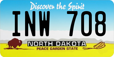 ND license plate INW708