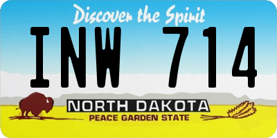ND license plate INW714