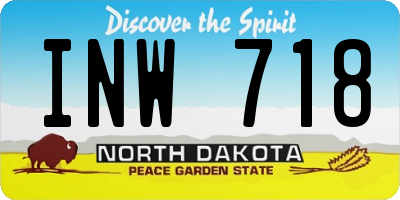 ND license plate INW718