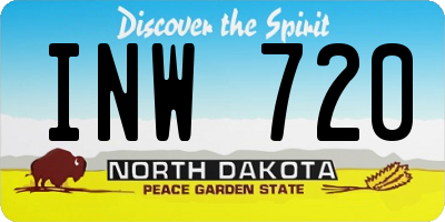 ND license plate INW720