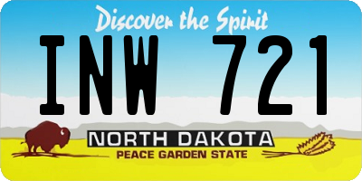 ND license plate INW721
