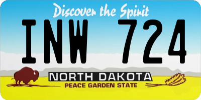 ND license plate INW724