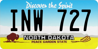 ND license plate INW727