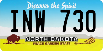 ND license plate INW730