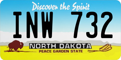 ND license plate INW732