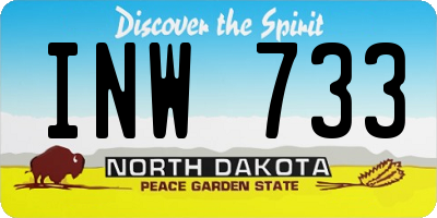 ND license plate INW733