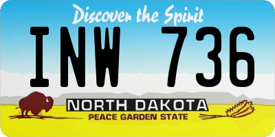 ND license plate INW736