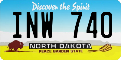 ND license plate INW740