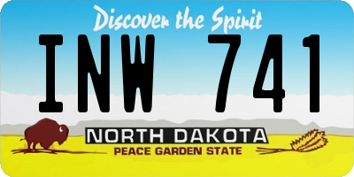 ND license plate INW741