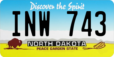 ND license plate INW743