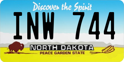ND license plate INW744