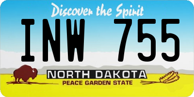 ND license plate INW755