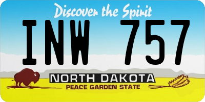 ND license plate INW757