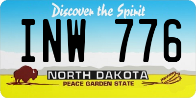 ND license plate INW776