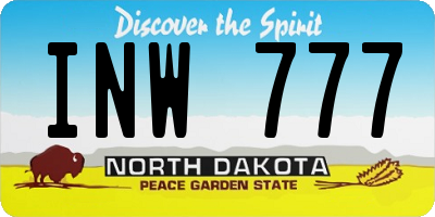 ND license plate INW777