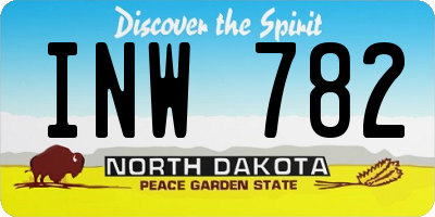 ND license plate INW782