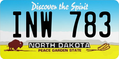 ND license plate INW783