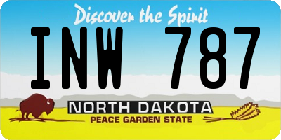 ND license plate INW787