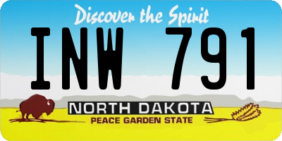 ND license plate INW791