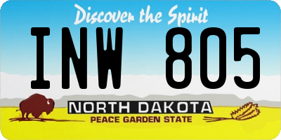 ND license plate INW805