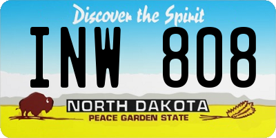 ND license plate INW808