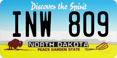 ND license plate INW809