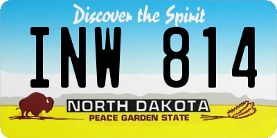 ND license plate INW814