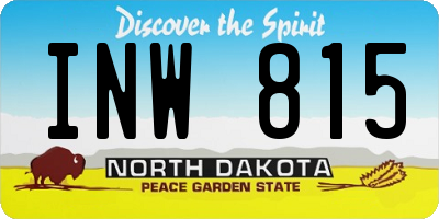 ND license plate INW815