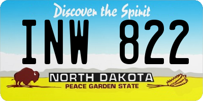 ND license plate INW822
