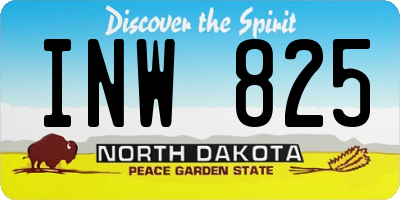 ND license plate INW825